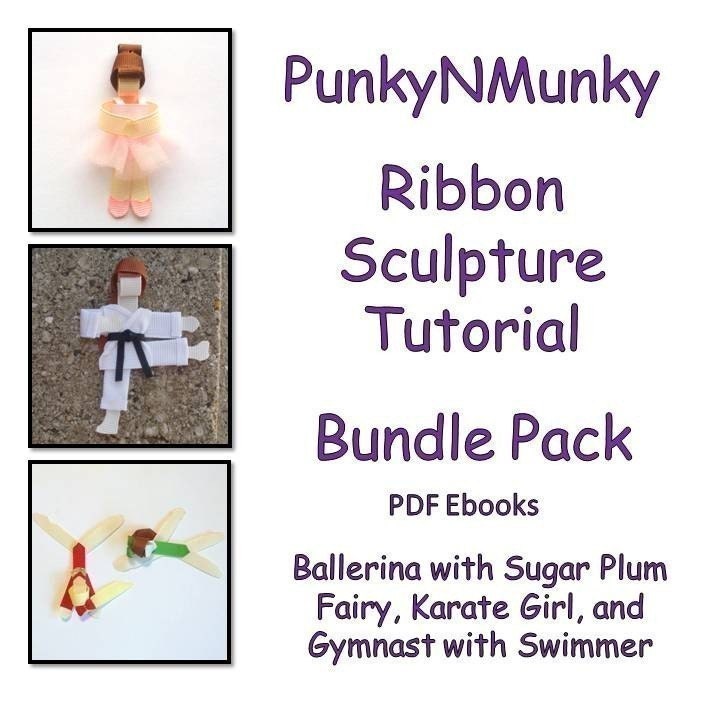 Character Ribbon Sculpture Tutorial Pack Ballerina, Karate Girl, Gymnast and Swimmer INSTANT DOWNLOAD