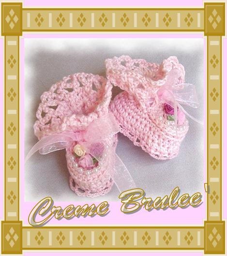 Creme Brulee Boutique Victorian Beaded Lace Christening Booties-3 Sizes Preemie and Newborn -Also in White