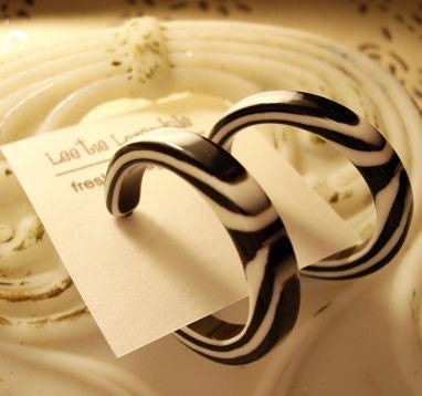 Skinny Hollywood in Black and White Hoops - lucite hoop earrings
