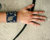 dark navy blue and grey forest woodland wrist cuff