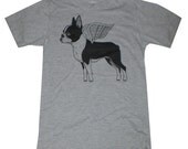 Flying Boston Terrier Mens T-Shirt S, M, L, XL in 9 Colors