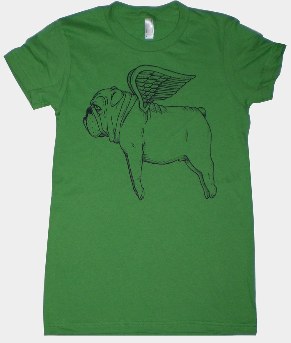 Flying Bulldog Womens T-Shirt Small, Medium, Large, XL in 9 Colors