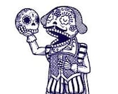 Day of the Dead Shakespeare Calavera Limited Edition Gocco Screenprint