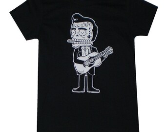 Johnny Cash Calavera Womens T-Shirt Small, Medium, Large, X-Large in 5 Colors