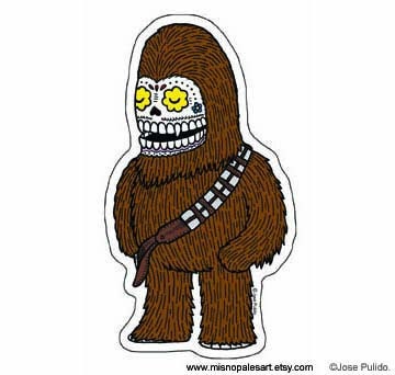 Chewy Calavera Die Cut Vinyl Sticker