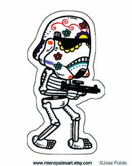 Storm Trooper Calavera Die Cut Vinyl Sticker