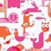 UNFRAMED Animal Alphabet Silkscreen Poster - PINK