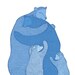 Bear Hug - Blue print - Wall art