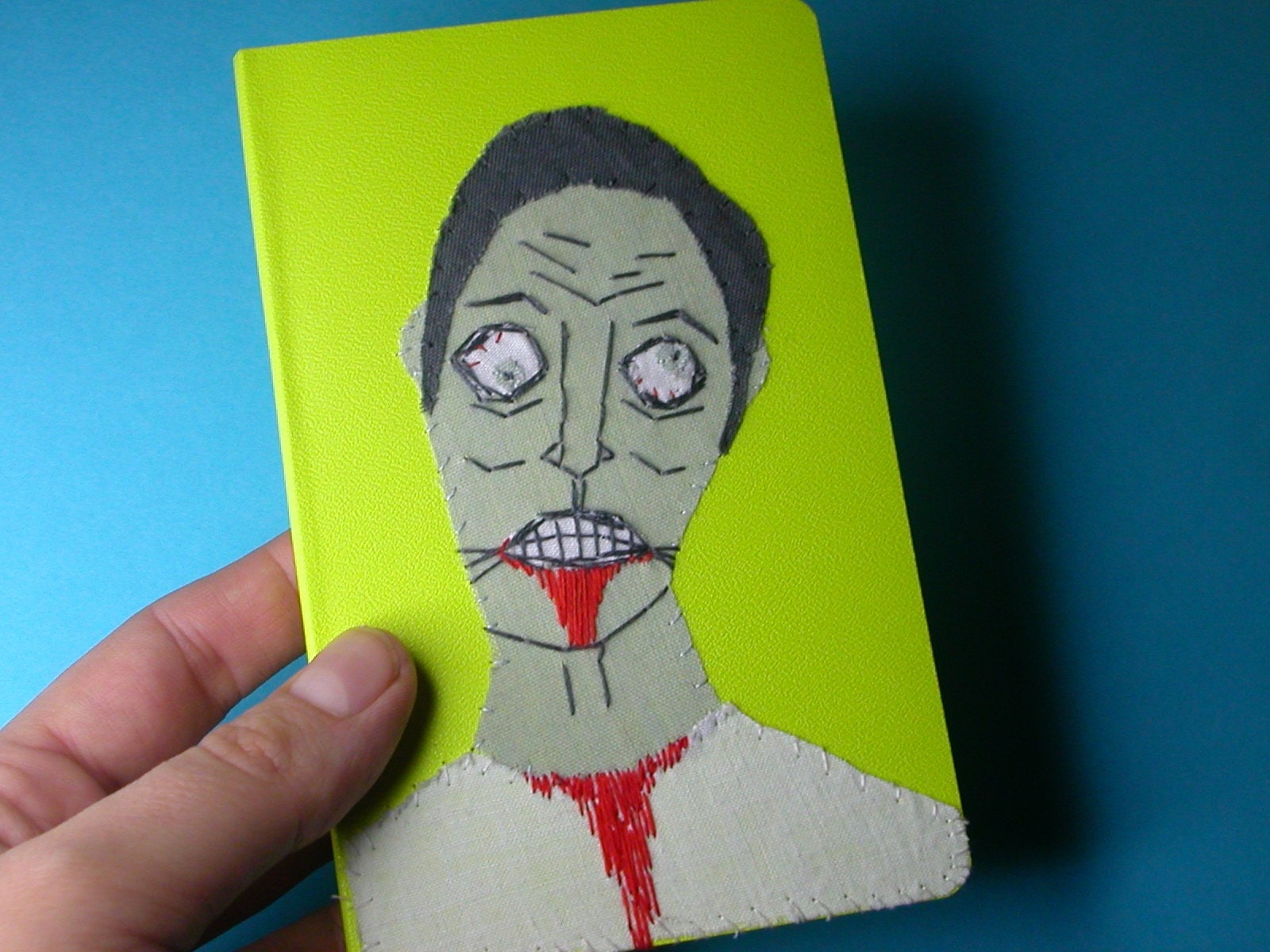 embroidered zombie pocket notebook