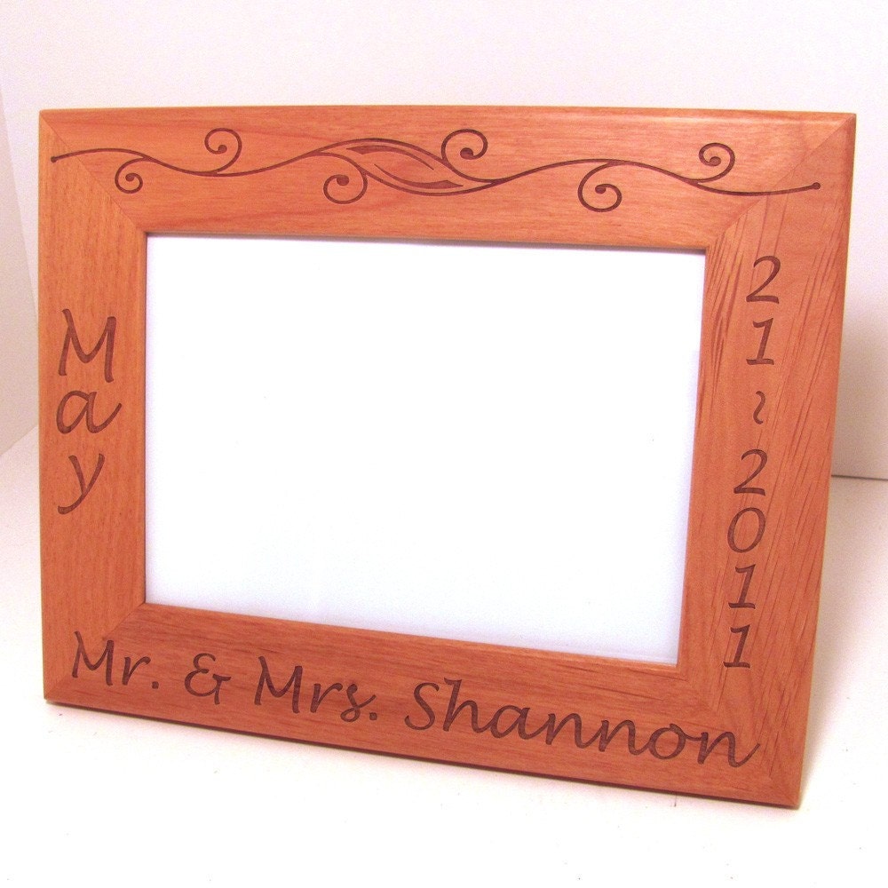 Custom Laser Engraved Wood Picture Frame 5x7