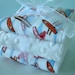 SURF THE WAVE and White Minky Dots Burp Cloth Bundle of Three