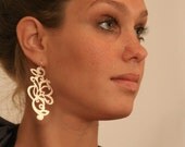 Big Silver Plated Tattoo Earrings -