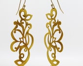 Earrings - Tattoo inspired Gold Earrings - Gold plated, Romantic