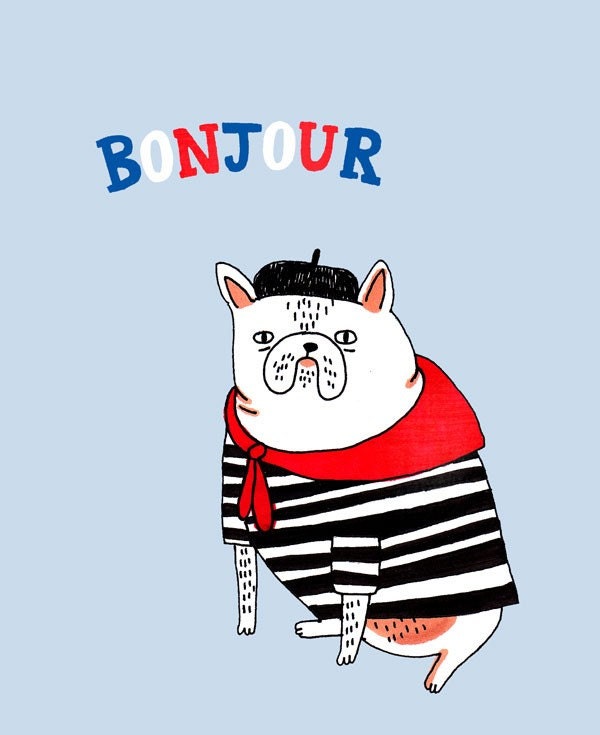 8 x 10 giclee print - Bonjour
