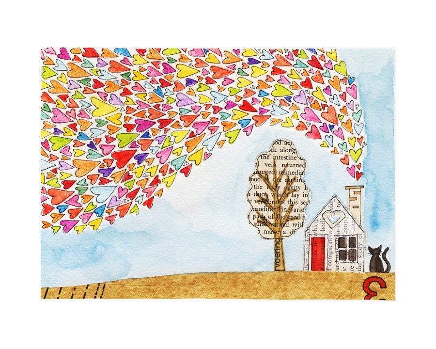 A Tiny Life No.3 - 10 x 8 GICLEE PRINT, home, collage, watercolour, Susan Black