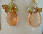 Topaz Crystal Earrings with with  Glass drape