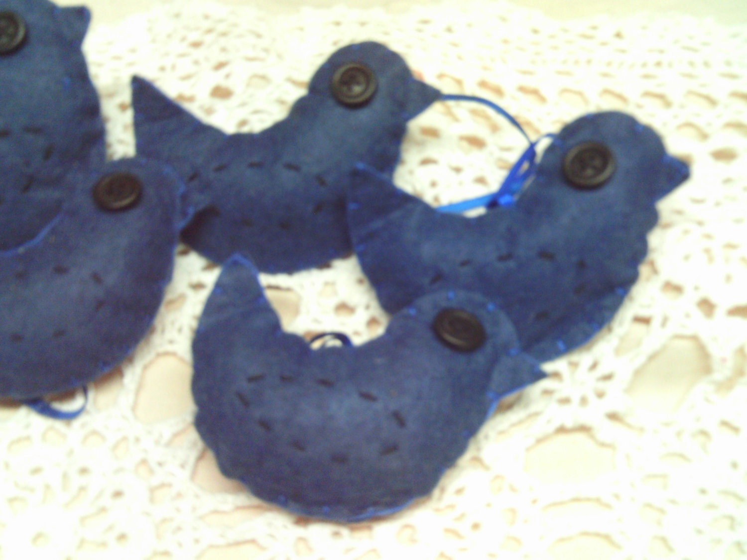 Blue  Birds  Ornies Set of 5