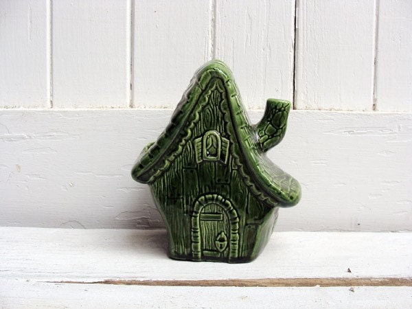 Little Green Cottage Ceramic Planter