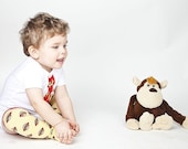 MONKEY Business - 2pc pinstripe tie applique Shirt or Onesie and Kool Kid Arm/Leg warmer set for Children, Babies, Toddlers, Kids, Boys