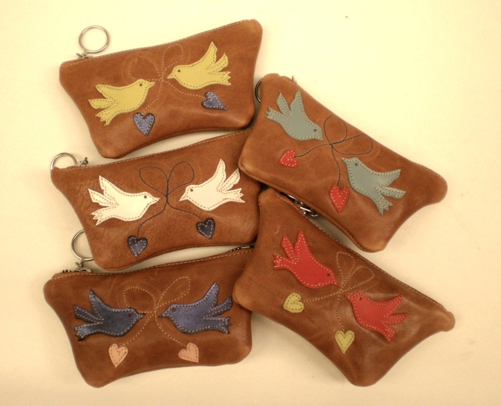 Tan Love bird purse