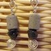 Frankfort Green and Whaleback Grey Slag Glass Earrings