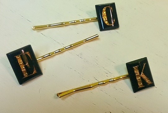 Vintage Initial Hairpins- Large- choose your letters by cadencedesigns on etsy