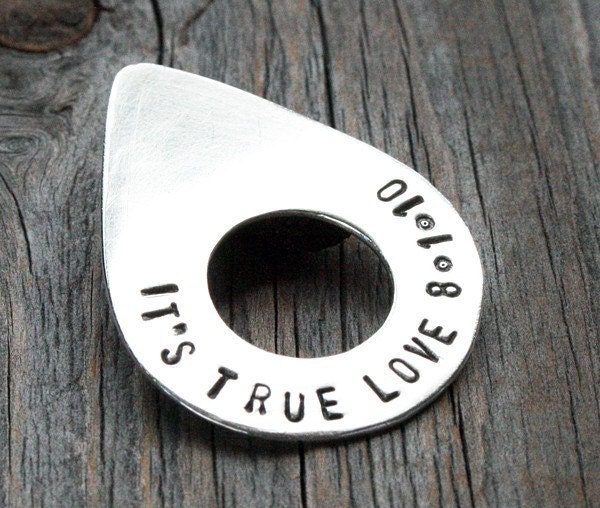 Guitar Pick - personalized ergonomic sterling silver design.