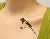 set of 7 different bird tattoo stickers