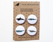 Whale badges (set of 4)