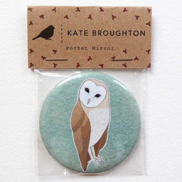 barn owl pocket mirror