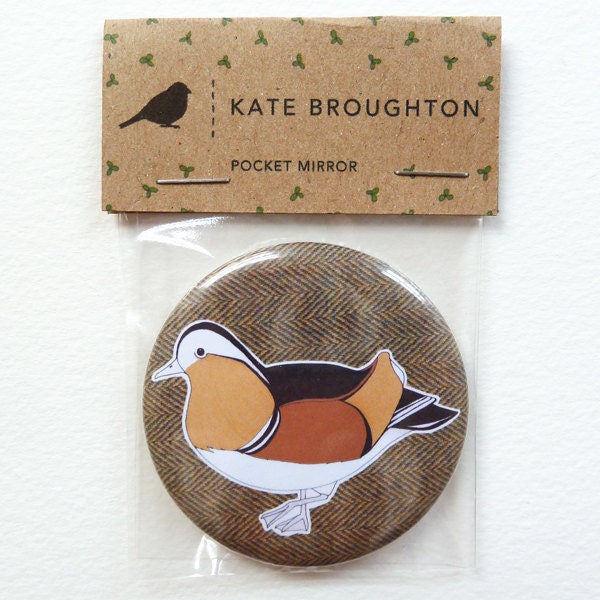 Mandarin duck pocket mirror