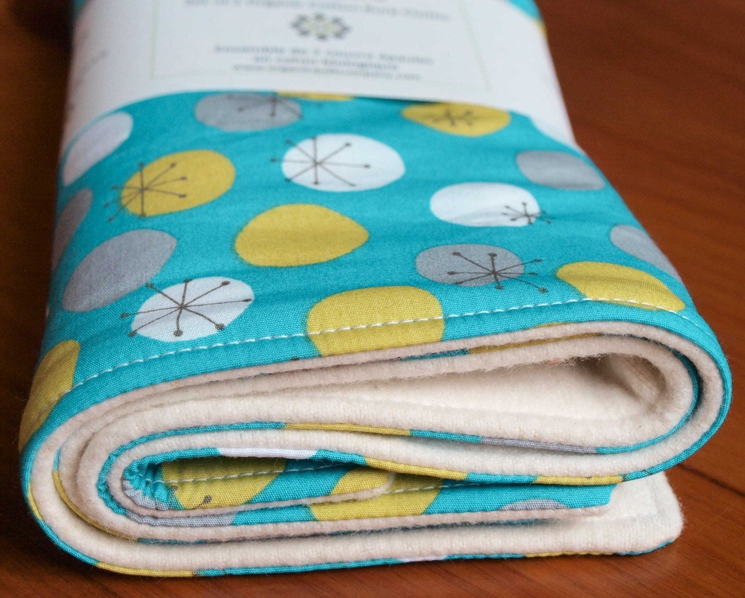Organic Burp Cloths in AQUA STARBURST