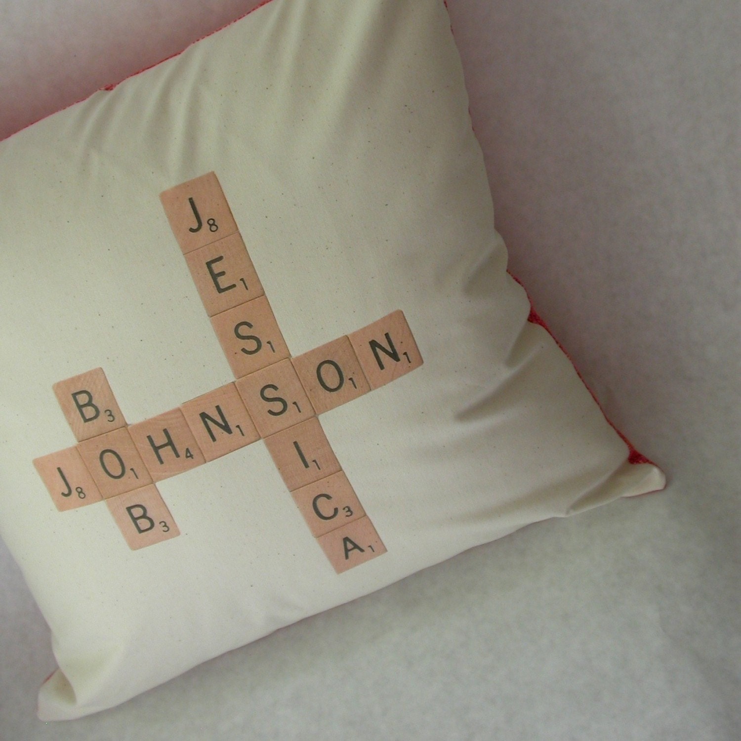 Wedding Scrabble Pillow - custom names