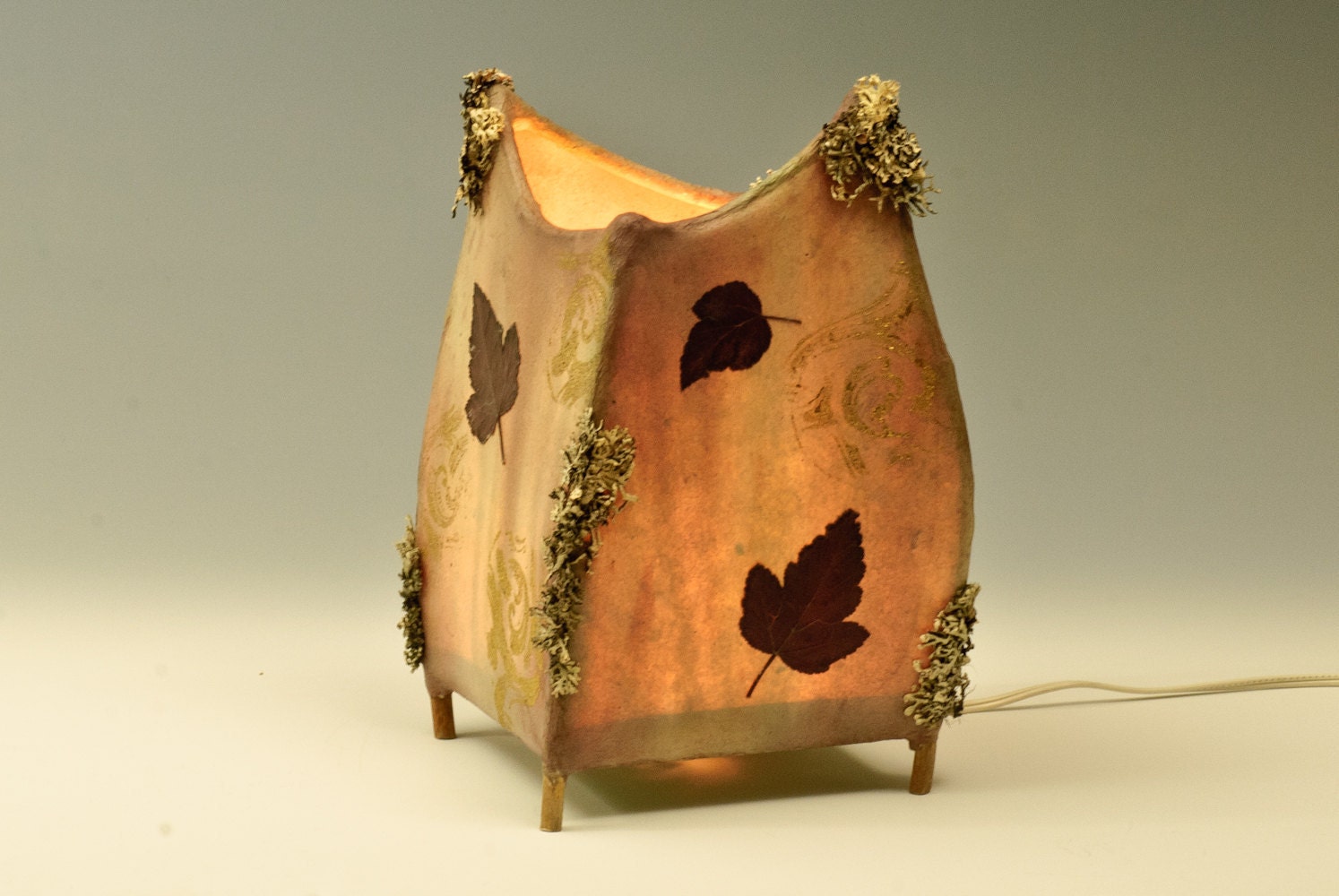 Boudicca handmade paper and twig lamp
