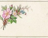 Antique 1900s /1910s French little card flowers bouquet
