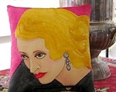 Special Price NOTORIOUS DAME PILLOW   (I'd love to kiss ya but I just washed my hair.)  Hand Painted