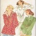 Vintage 70s Uncut BOHO TUNIC SHIRT Loose Fitting Top Butterick Sewing Pattern 4444 Size 10 Bust 32.5