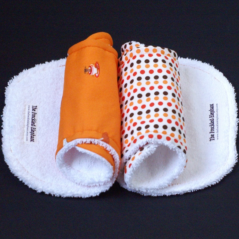 Dogs and Dots Two Burp Cloth Set -- RESERVED for VINP