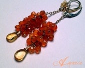 Carnelian and citrine earrings