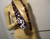 Hand Painted White "215" on Golf Patterned Tie