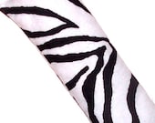 Aromatherapy Eye Pillow,  Zebra Flannel Fabric,  Hot and Cold Pack, Migraine Relief, Flaxseed and Lavender