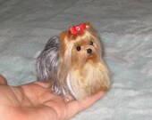 Needle Felted Yorkie by Fiber Artist GERRY / Fully Poseable
