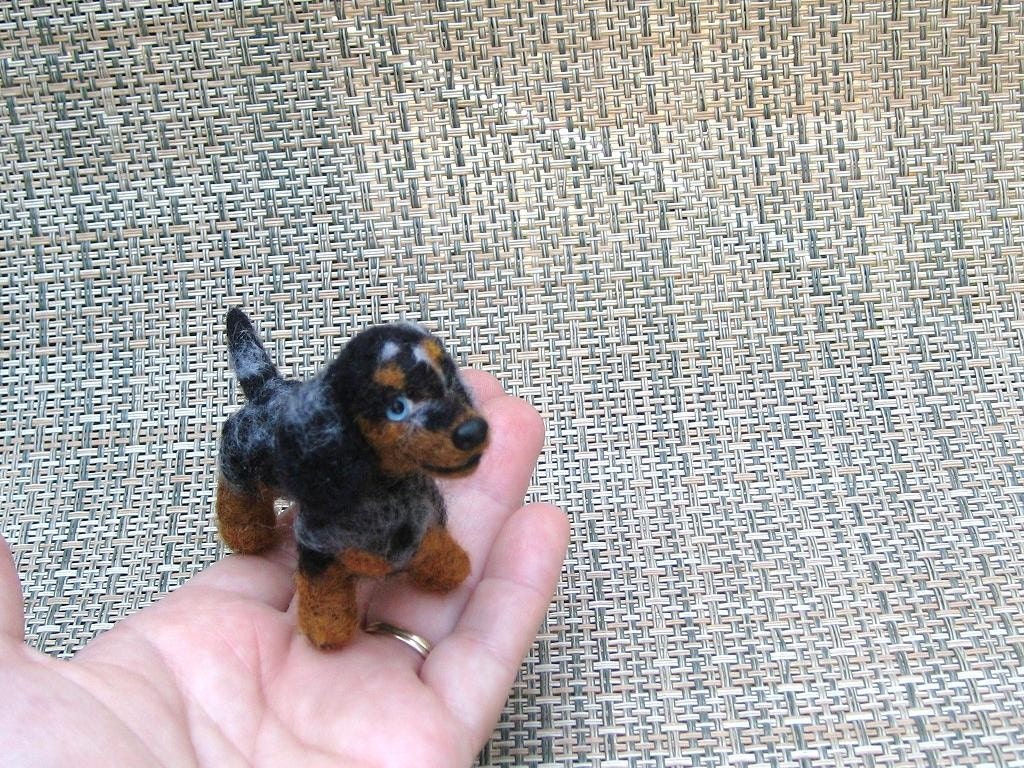 Needle Felted Dog /Custom Miniature Sculpture of your pet / cute / poseable by Fiber artist GERRY