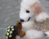 Needle Felted Dog / Custom Miniature Sculpture of your pet / cute / poseable by Fiber artist GERRY