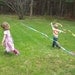 Hand-dyed rainbow silk ribbon stick wand for children's play, with free personalization