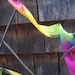 Hand-dyed rainbow silk ribbon stick wand for children's play, with free personalization