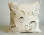 Natural Pillow with Urchin Print