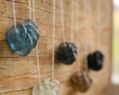 Bridesmaids Necklaces - Muted colored glass beads on sterling silver chain, Select your colors bride