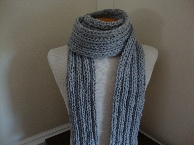 The Dude Scarf, in light stormy gray, for him for dad, extra length super long, father's day gift