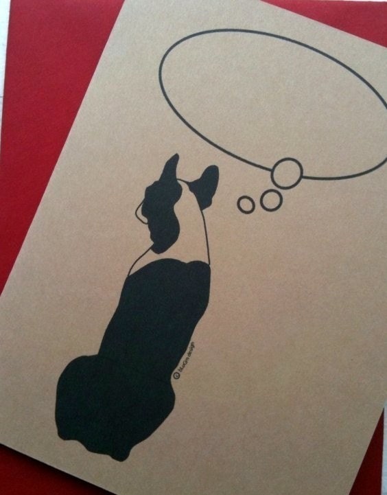 Boston Terrier Thought-full Note card set
